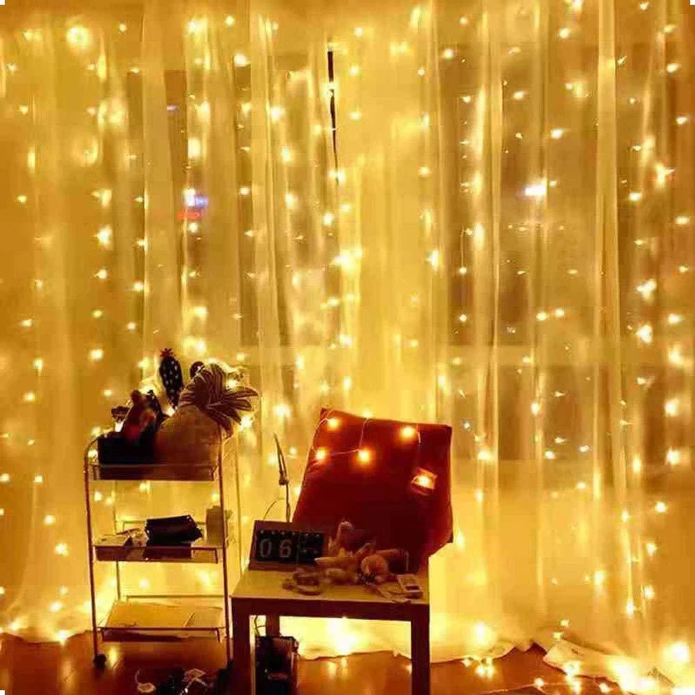 Christmas Curtain Fairy Lights – 8-Mode LED Garland for Home Décor, Parties & Holiday Celebrations
