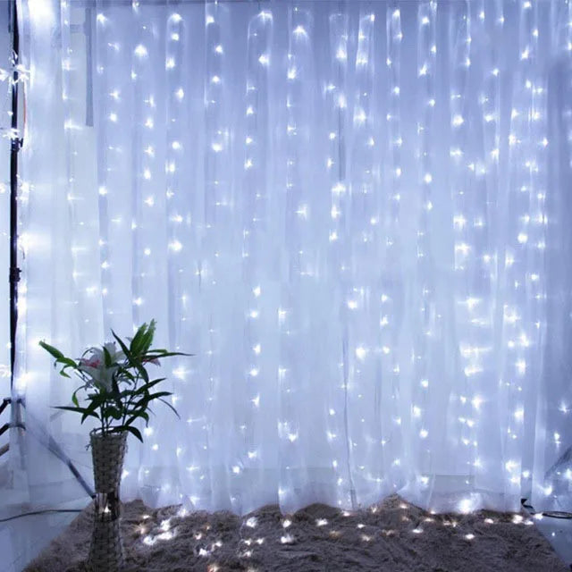 Christmas Curtain Fairy Lights – 8-Mode LED Garland for Home Décor, Parties & Holiday Celebrations