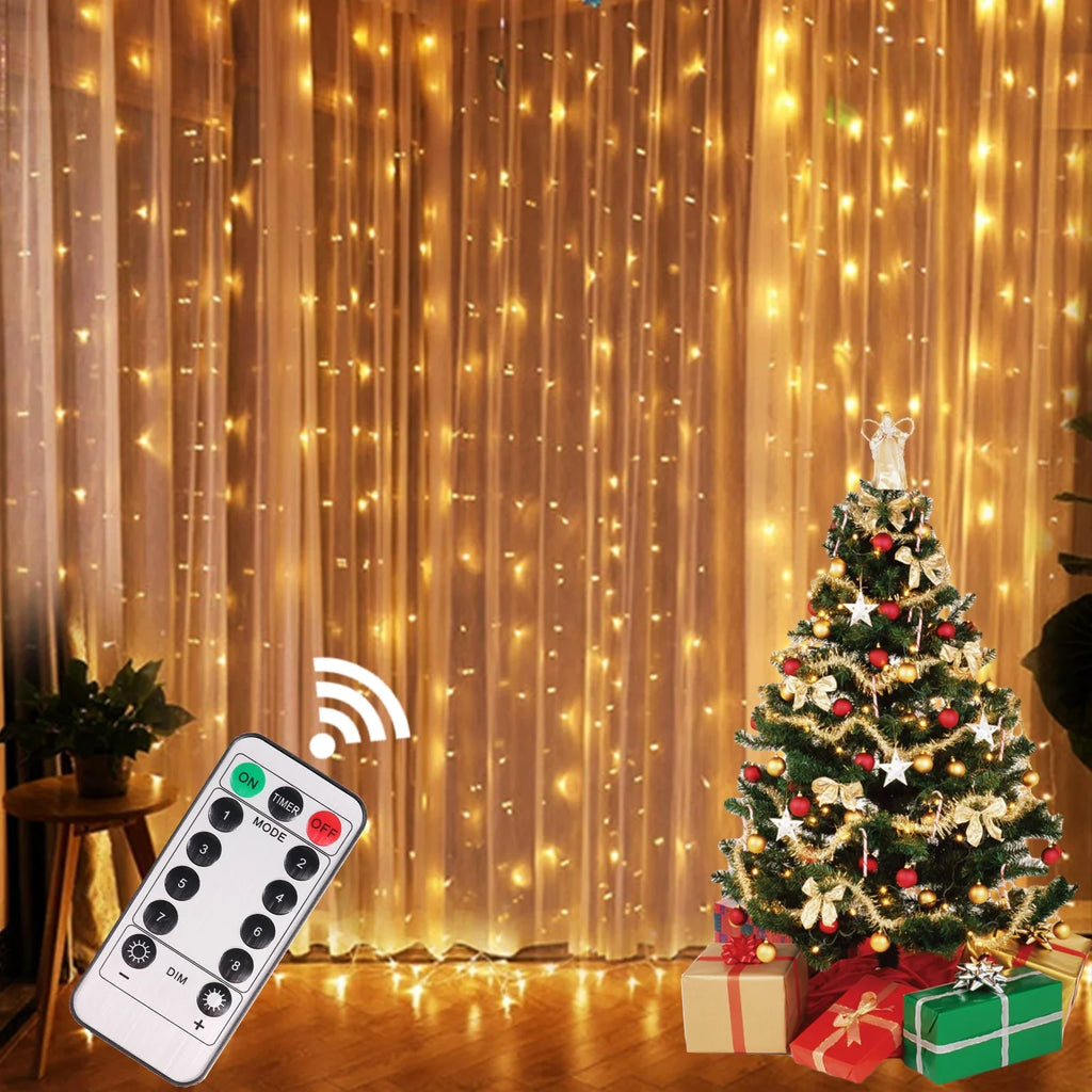 Christmas Curtain Fairy Lights – 8-Mode LED Garland for Home Décor, Parties & Holiday Celebrations