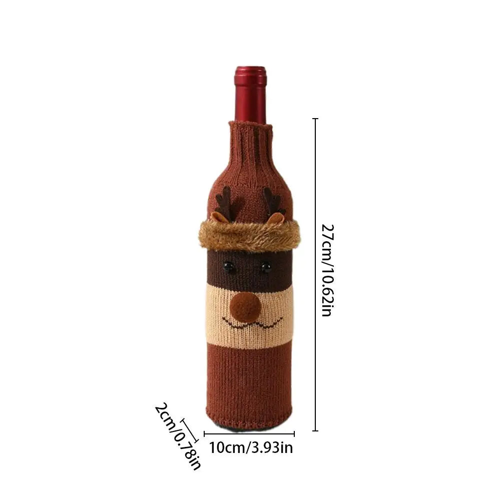 Christmas Wine Bottle Covers – Santa, Snowman & Reindeer Designs | Festive 27cm Decorative Bottle Bags for Holiday Parties & Gifts