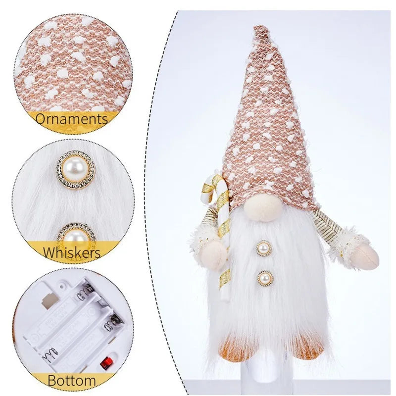 Light-Up Christmas Gnome – 30cm Plush Nordic Elf Decoration for Table, Home & Holiday Gifts