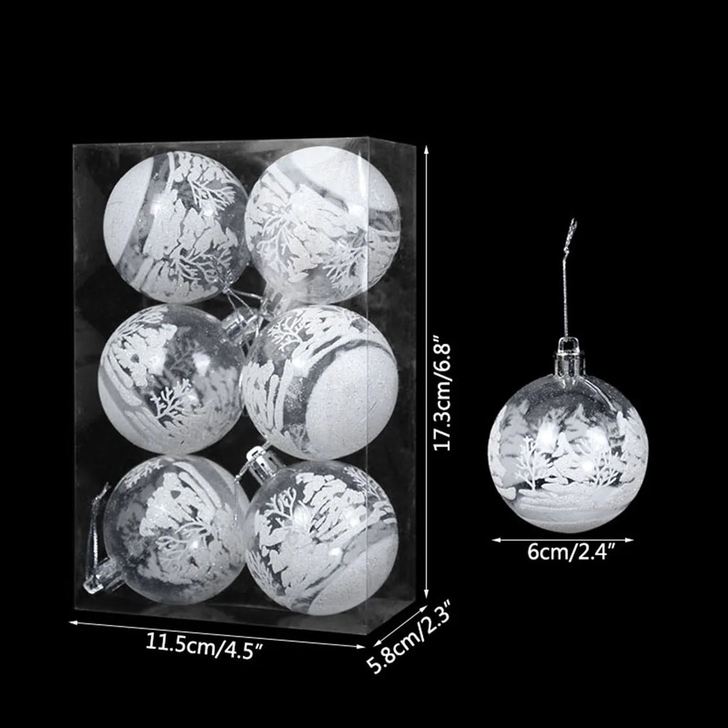 6/12pcs Clear Plastic Christmas Balls – DIY Transparent Ornaments for Tree Decoration, Painting & Holiday Party Décor