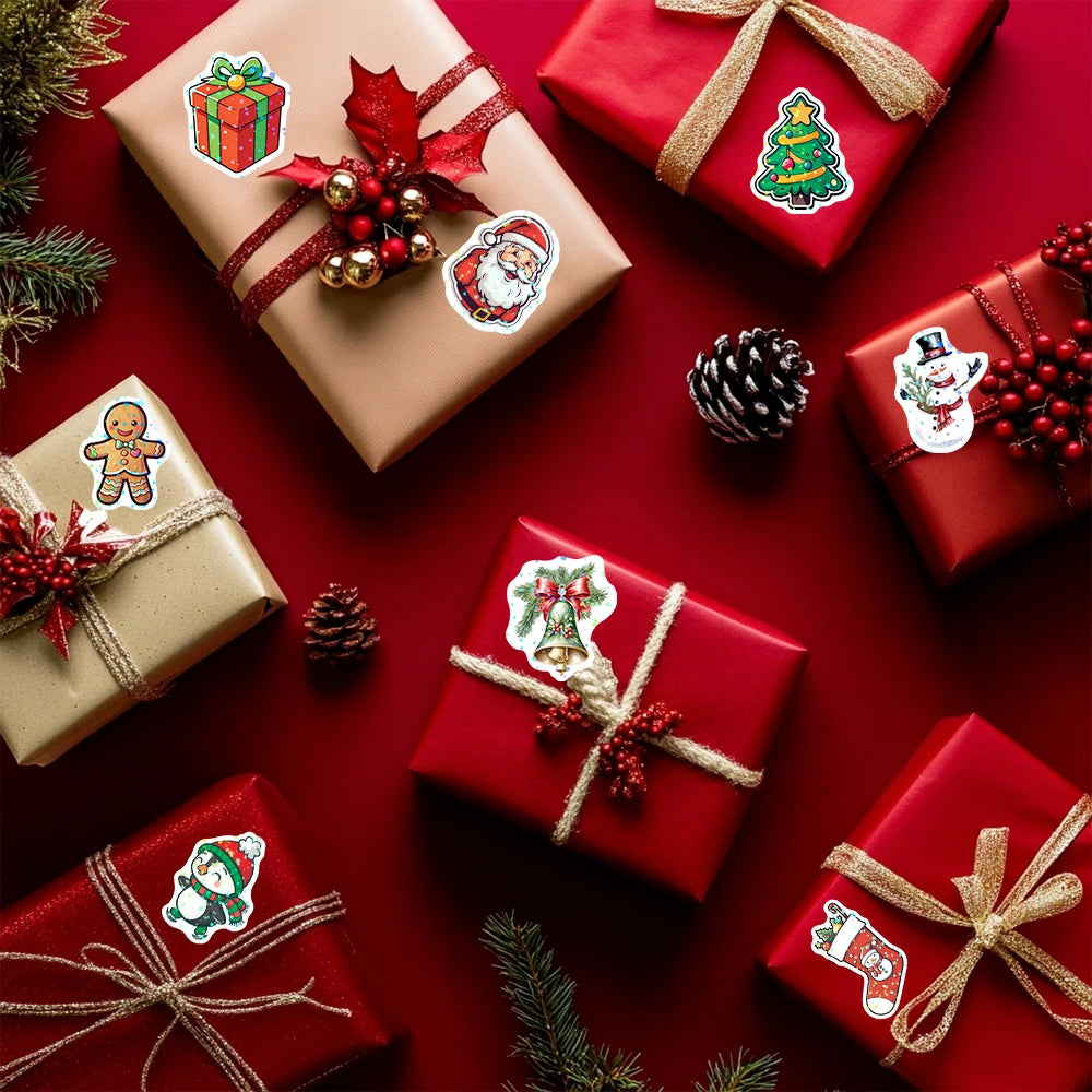 500 piece Christmas Laser Stickers Roll – 1" Merry Christmas Gift Labels for Wrapping, Scrapbooking & Reward Stationery