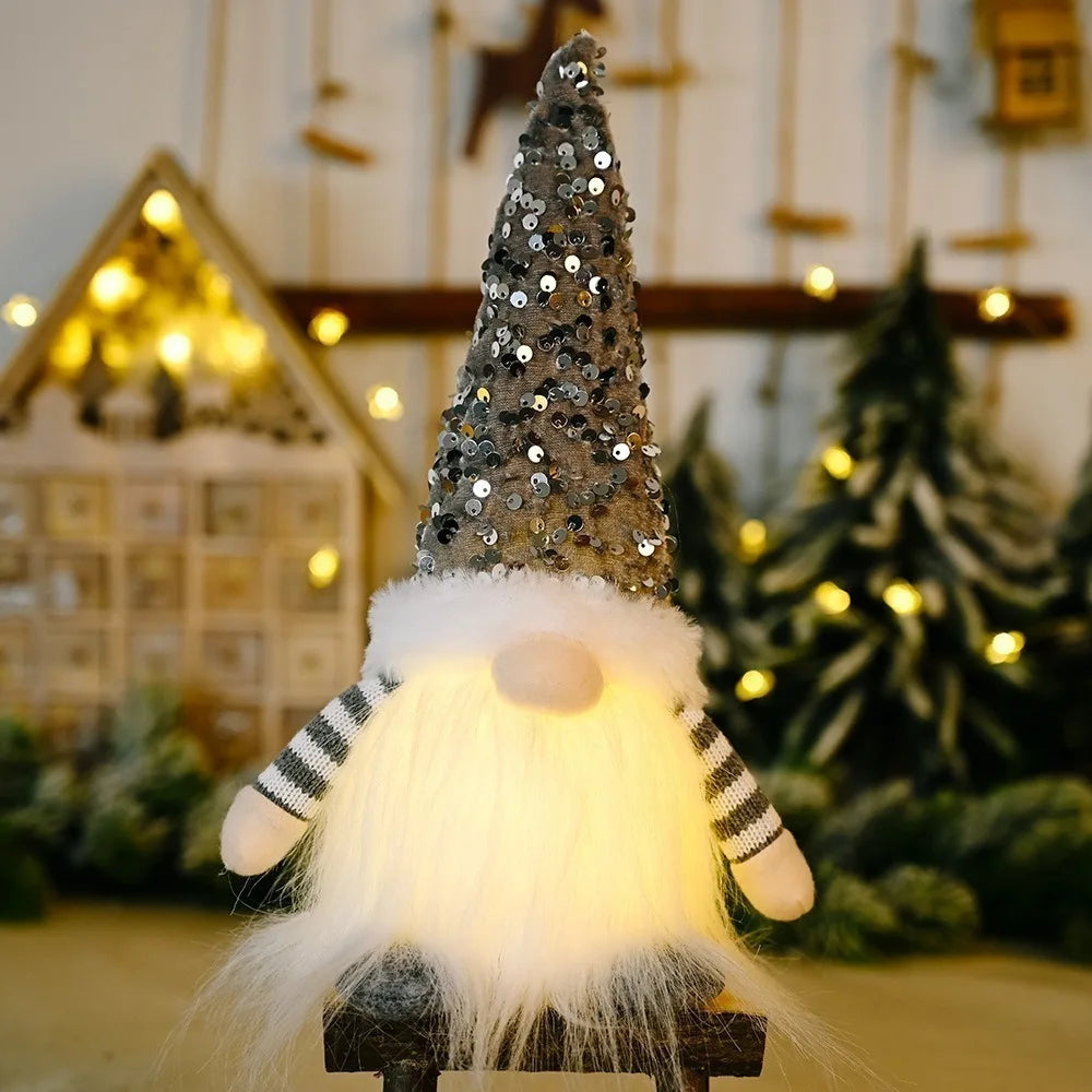 Light-Up Christmas Gnome – 30cm Plush Nordic Elf Decoration for Table, Home & Holiday Gifts
