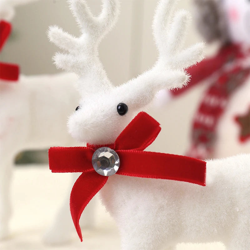 10/13/15cm Plush Christmas Reindeer – Soft Artificial Elk Ornament for Tree Decoration, Home & Holiday Gifts 2025