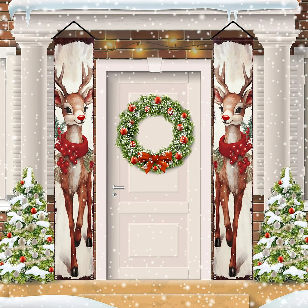 Christmas Door Banner – Merry Christmas Hanging Sign for Front Door & Home Décor