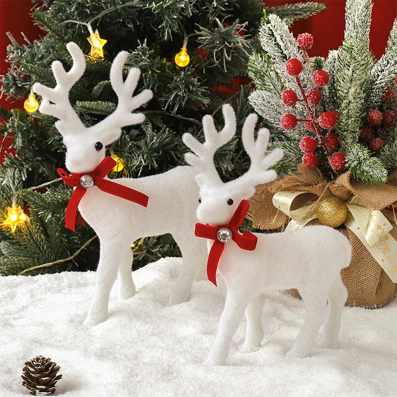 10/13/15cm Plush Christmas Reindeer – Soft Artificial Elk Ornament for Tree Decoration, Home & Holiday Gifts 2025