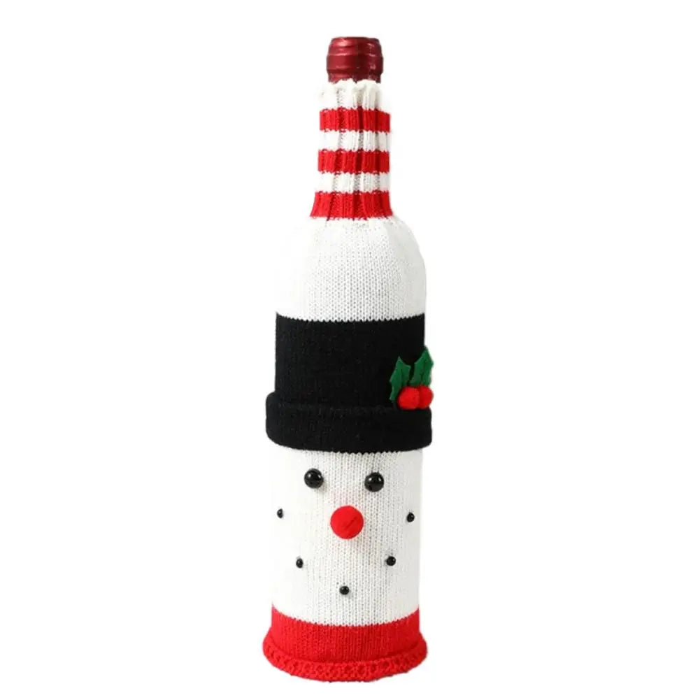 Christmas Wine Bottle Covers – Santa, Snowman & Reindeer Designs | Festive 27cm Decorative Bottle Bags for Holiday Parties & Gifts