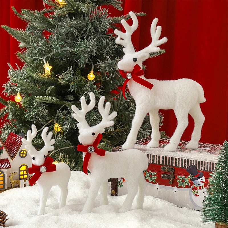 10/13/15cm Plush Christmas Reindeer – Soft Artificial Elk Ornament for Tree Decoration, Home & Holiday Gifts 2025