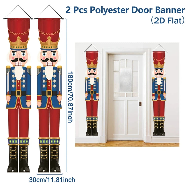 Christmas Door Banner – Merry Christmas Hanging Sign for Front Door & Home Décor