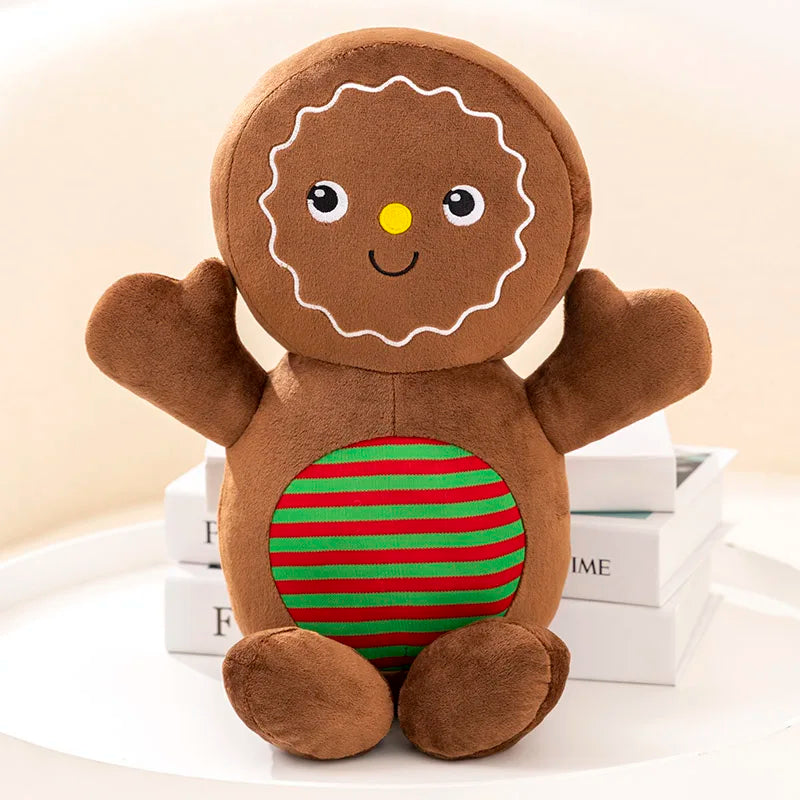 Adorable Gingerbread Plush Toy – Stuffed Caramel & Chocolate Gingerbread Man Cushion | Christmas Tree, Home & Holiday Décor Gift