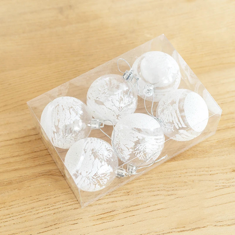 6/12pcs Clear Plastic Christmas Balls – DIY Transparent Ornaments for Tree Decoration, Painting & Holiday Party Décor