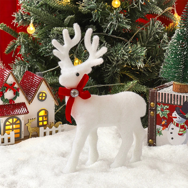 10/13/15cm Plush Christmas Reindeer – Soft Artificial Elk Ornament for Tree Decoration, Home & Holiday Gifts 2025