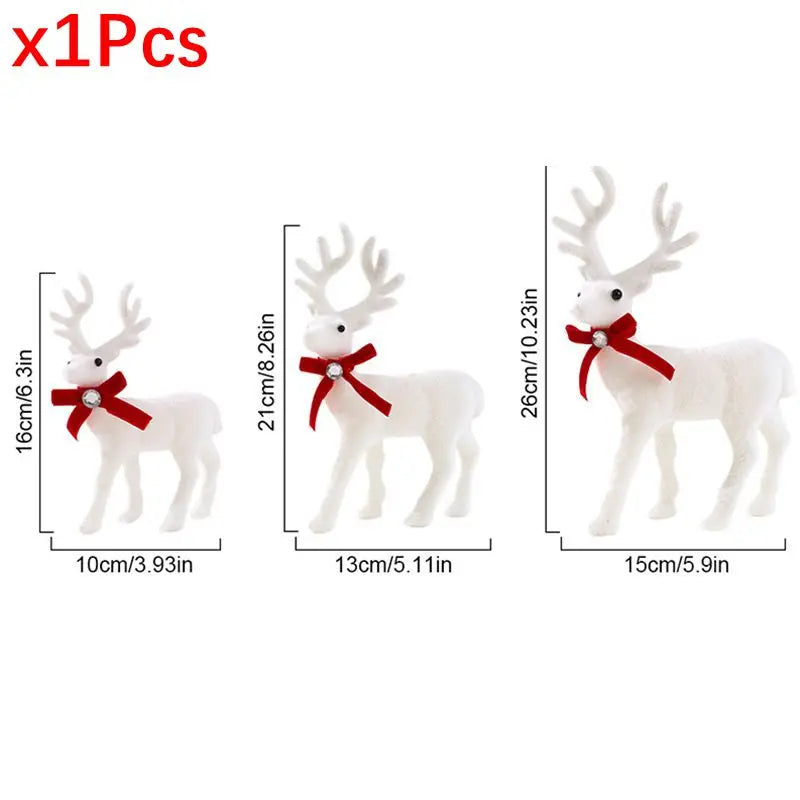 10/13/15cm Plush Christmas Reindeer – Soft Artificial Elk Ornament for Tree Decoration, Home & Holiday Gifts 2025