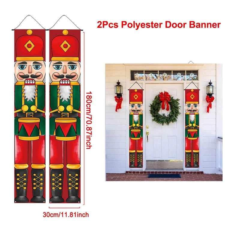 Christmas Door Banner – Merry Christmas Hanging Sign for Front Door & Home Décor