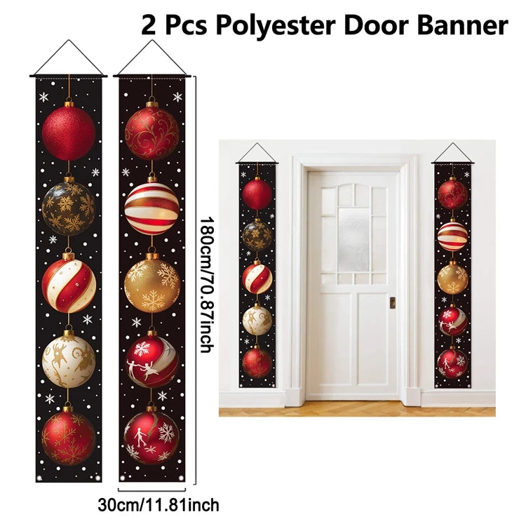 Christmas Door Banner – Merry Christmas Hanging Sign for Front Door & Home Décor