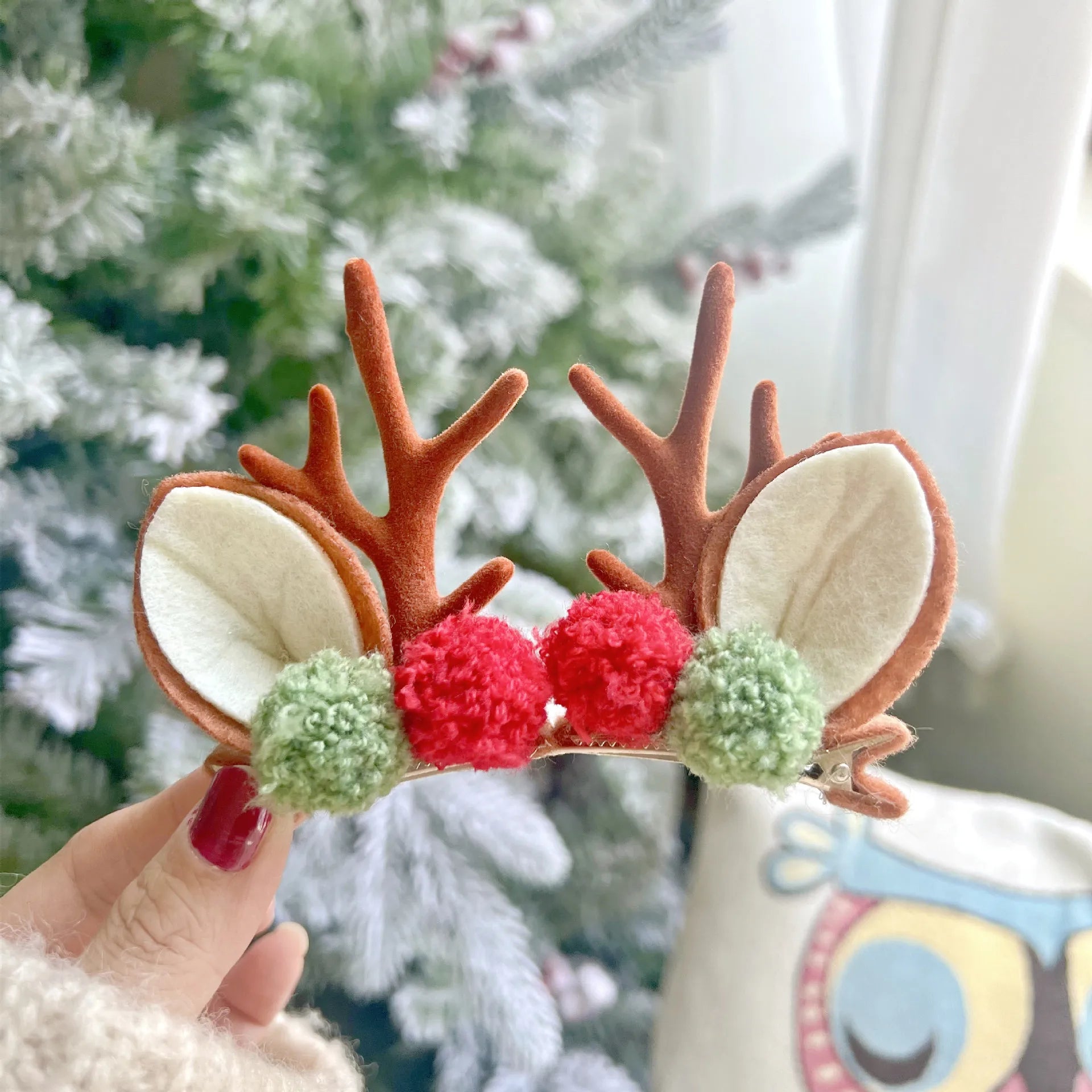 2 Pieces Kawaii Christmas Hair Clips – Cute Elk, Santa & Snowman Hairpins | Holiday Party & Cosplay Headwear Set