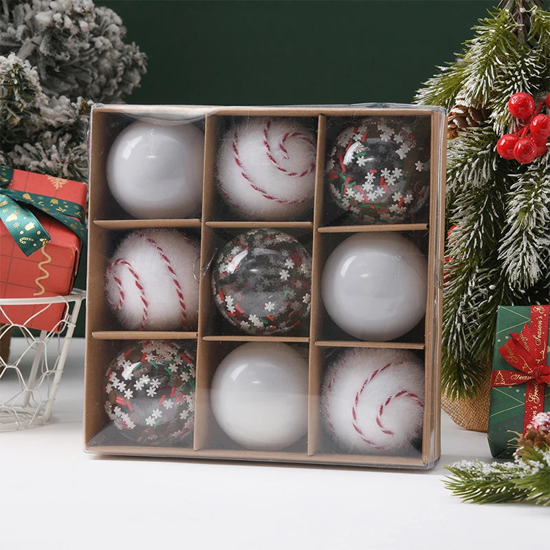 9pcs Gold Christmas Ornaments Set – 6cm Shatterproof Baubles for Xmas Tree & Holiday Home Décor