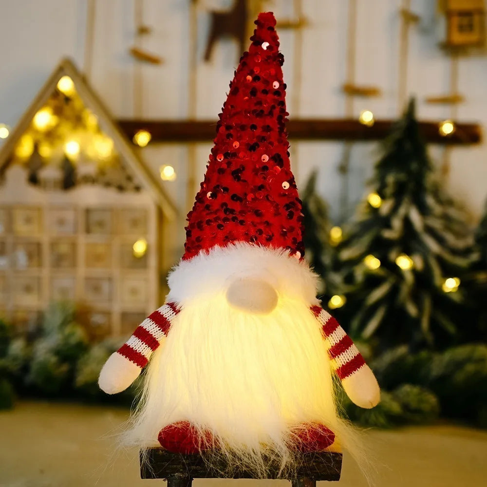Light-Up Christmas Gnome – 30cm Plush Nordic Elf Decoration for Table, Home & Holiday Gifts