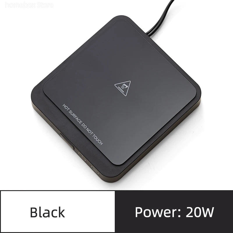 20W Electric Coffee Mug Warmer – Adjustable Temperature Cup Heater for Desk, Tea, Milk & Water (80°C Max, 220V)