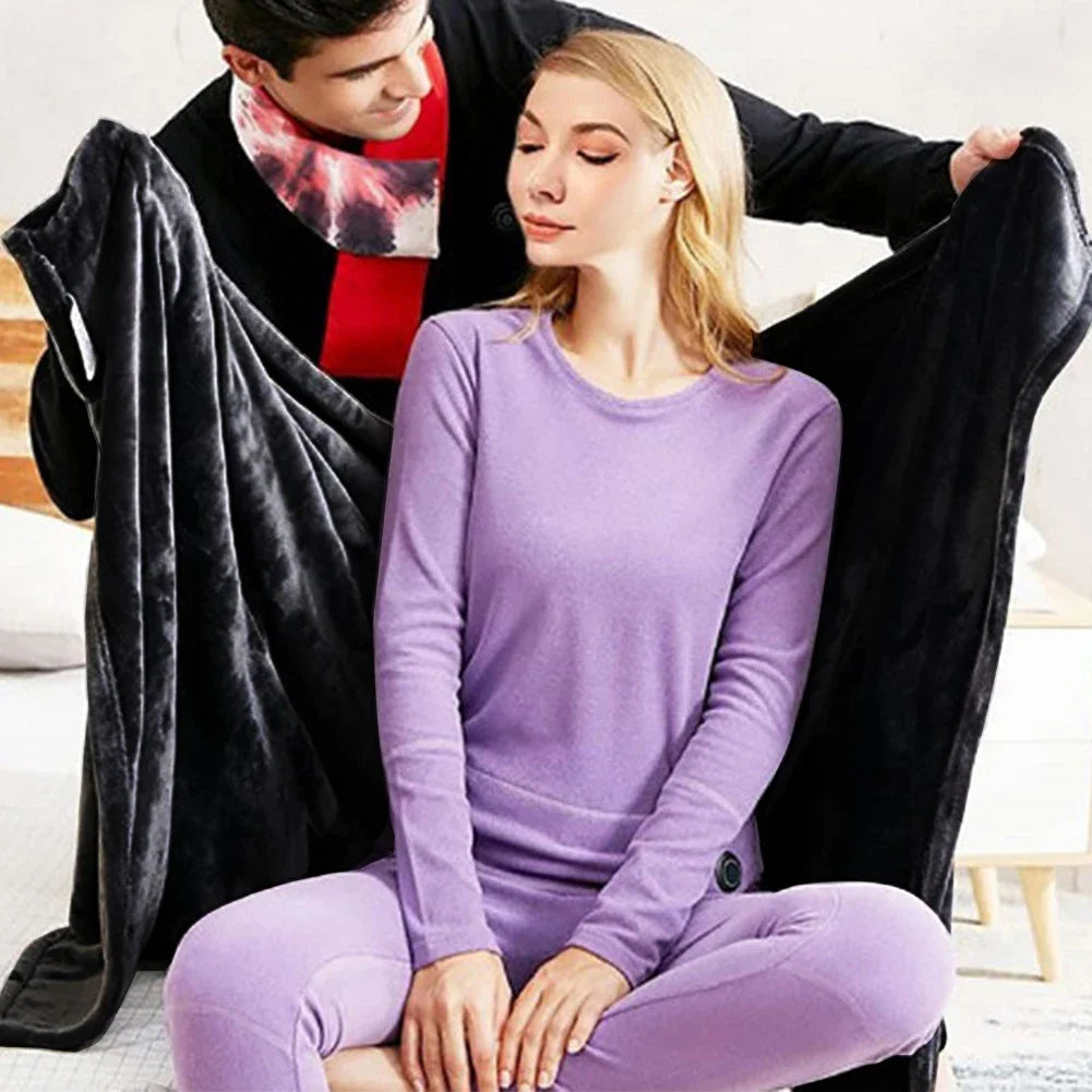 USB Heated Shawl – 3-Level Electric Heating Blanket & Wearable Poncho Throw for Home, Office, Camping & Travel