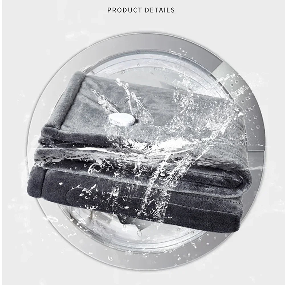 Flannel Electric Heated Blanket – Soft Washable Bed Throw with 9 Heat Levels, Auto-Off Timer & Fast Heating (5s Warm-Up)