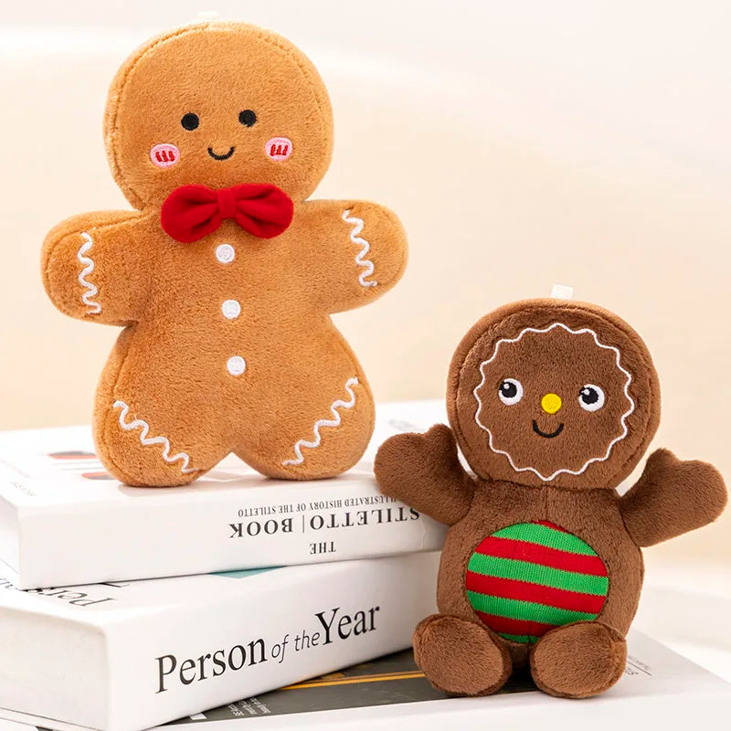 Adorable Gingerbread Plush Toy – Stuffed Caramel & Chocolate Gingerbread Man Cushion | Christmas Tree, Home & Holiday Décor Gift