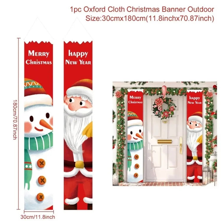 Christmas Door Banner – Merry Christmas Hanging Sign for Front Door & Home Décor