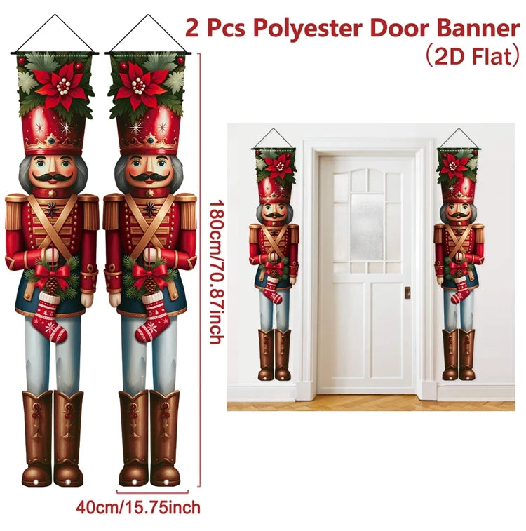 Christmas Door Banner – Merry Christmas Hanging Sign for Front Door & Home Décor