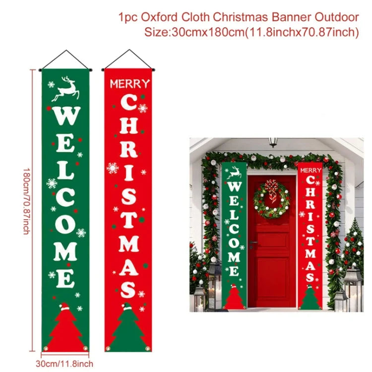 Christmas Door Banner – Merry Christmas Hanging Sign for Front Door & Home Décor