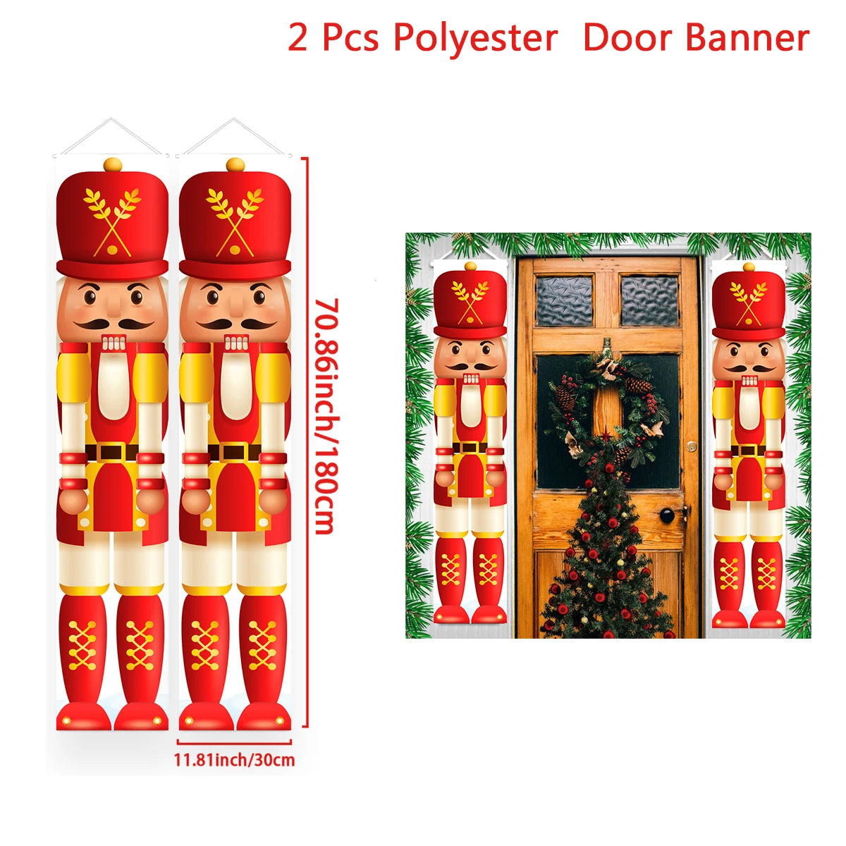 Christmas Door Banner – Merry Christmas Hanging Sign for Front Door & Home Décor