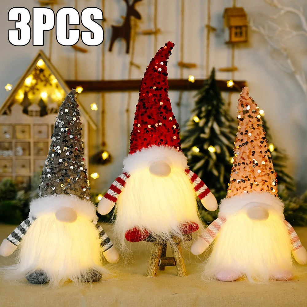 Light-Up Christmas Gnome – 30cm Plush Nordic Elf Decoration for Table, Home & Holiday Gifts