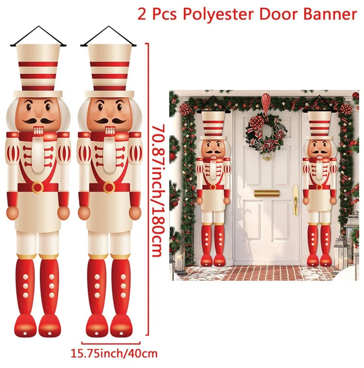 Christmas Door Banner – Merry Christmas Hanging Sign for Front Door & Home Décor
