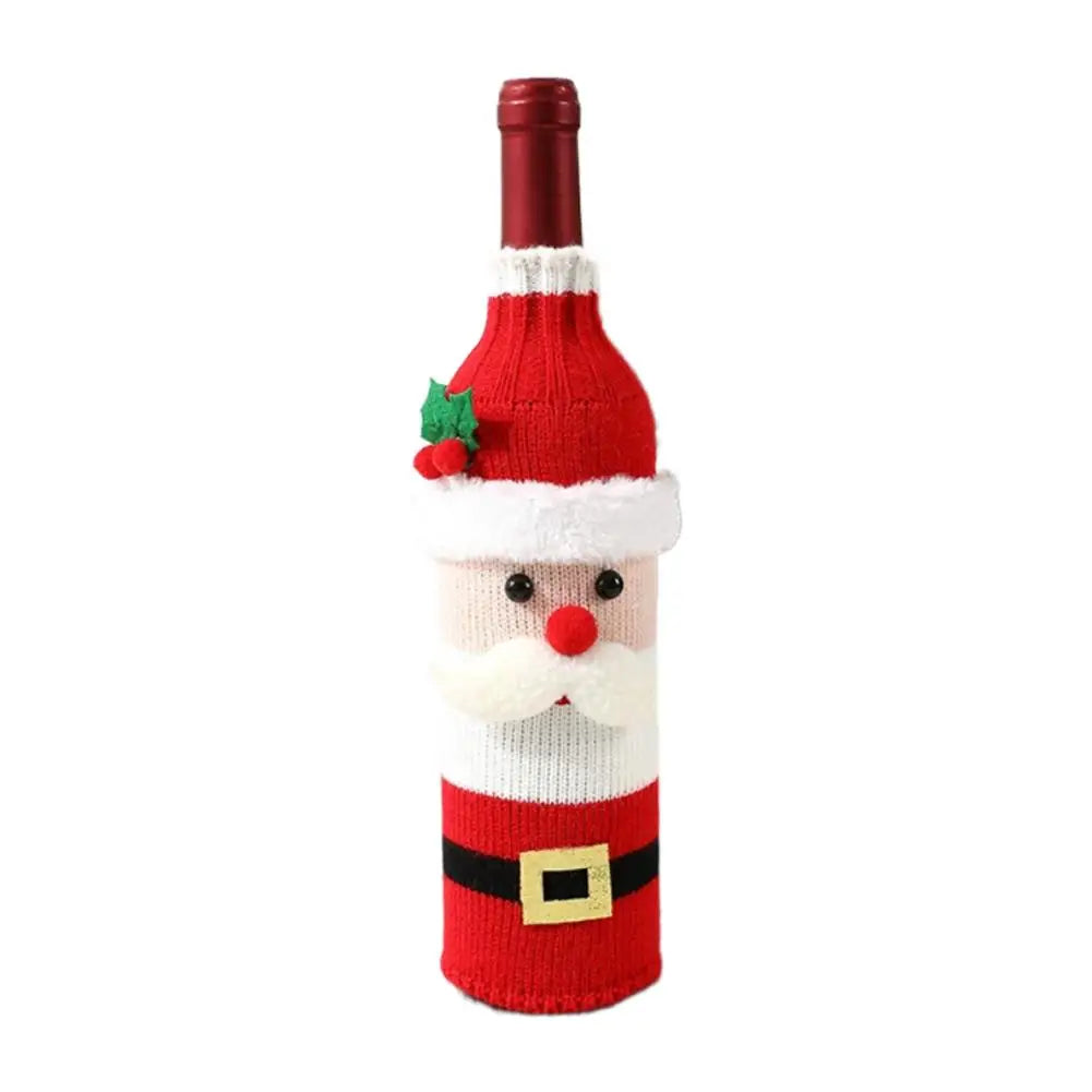 Christmas Wine Bottle Covers – Santa, Snowman & Reindeer Designs | Festive 27cm Decorative Bottle Bags for Holiday Parties & Gifts