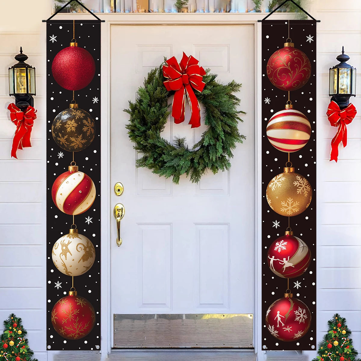 Christmas Door Banner – Merry Christmas Hanging Sign for Front Door & Home Décor