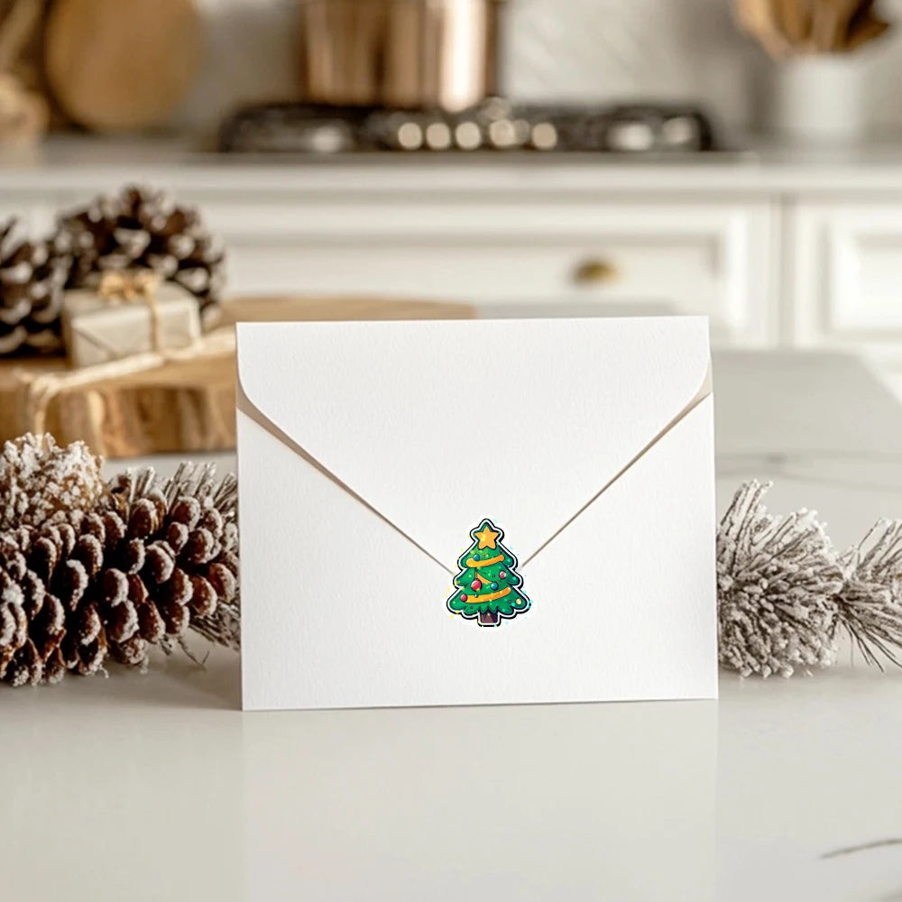 500 piece Christmas Laser Stickers Roll – 1" Merry Christmas Gift Labels for Wrapping, Scrapbooking & Reward Stationery